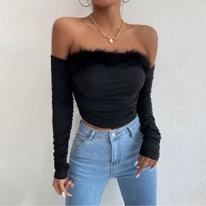 Elegant Black Off-Shoulder Top